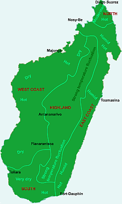 Climatological map of Madagascar